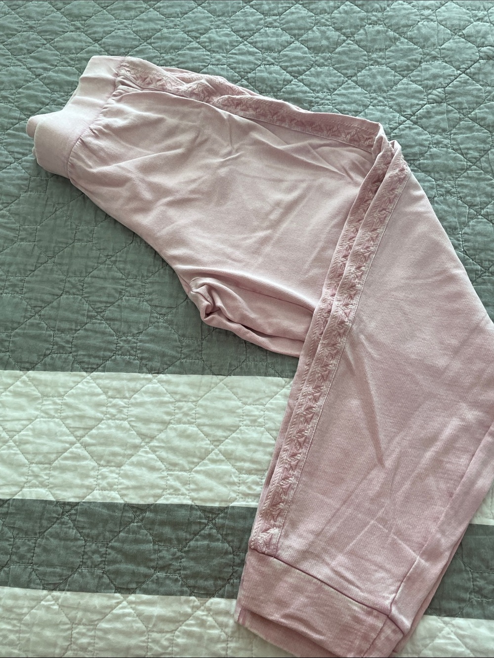 J. Jill Light Pink Lace-Trim Pajama Pants